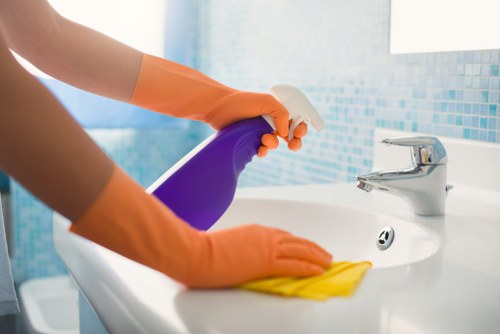 Final stage of deep cleaning Greenwich property creating a fresh clean finish