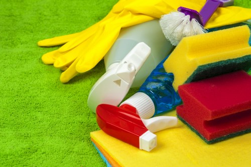 Local carpet cleaner treating stains in a Greenwich home