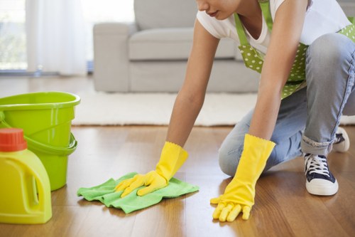 Detailed cleaning of surfaces and fixtures in a Greenwich property